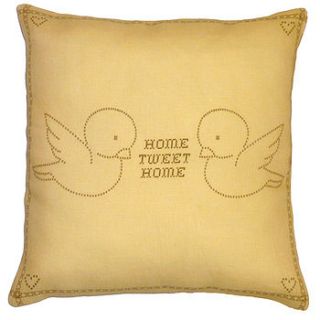 'home tweet home' cushion by clare nicolson