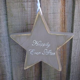 'happily ever after' star or heart decoration by giddy kipper