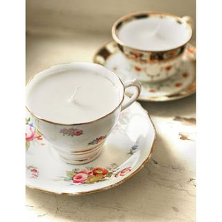 vintage teacup candle by lavender room