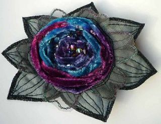 blue purple velvet rose 198 by ewa morawski textiles