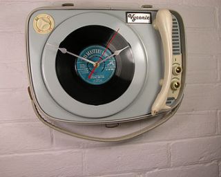 personalised vintage supraphone record clock by vyconic