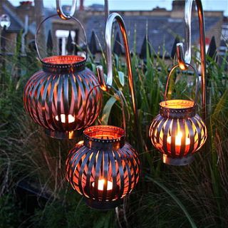 set of three canton lanterns by london garden trading