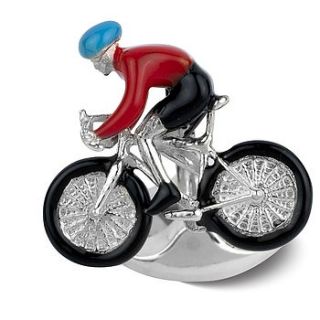 solid silver rider and bike cufflinks by me and my sport