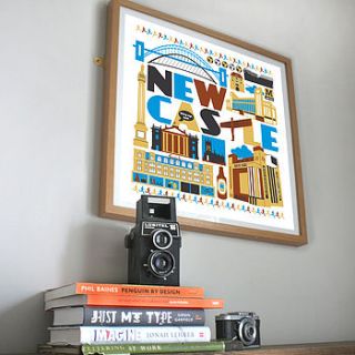 newcastle typographic city print by susan taylor