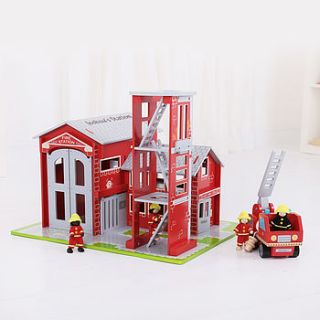 personalised fire station and engine toy by my 1st years