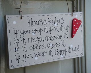 'house rules' sign by little bird designs