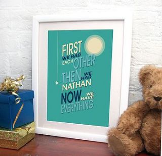 personalised new baby print by fizzy lemonade