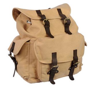 eureka canvas backpack with leather trim by eureka and nash