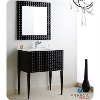Fresca Platinum Diamond 32 Glossy Black Modern Bathroom Vanity