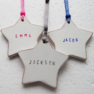 personalised hanging star decoration by mondaland