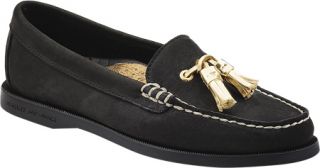 Womens Sperry Top Sider Eden   Black Nubuck/Patent/Gold Slip on Shoes