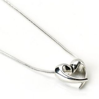 sterling silver loveheart necklace by argent of london