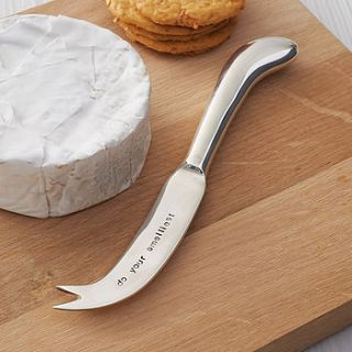 personalised silver plated cheese knife by the cutlery commission