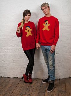 novelty his and hers gingerbread man jumpers by not for ponies