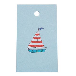 sailing boat gift tags set of six by sophie allport