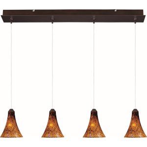 ET2 Lighting ET2 E94933 104BZ Bronze Leopard 4 Light RapidJack Pendant and Canop