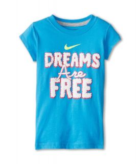 Nike Kids Dreams Are Free Tee Girls T Shirt (Blue)