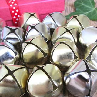 pack of five christmas jingle bells 25mm by edamay