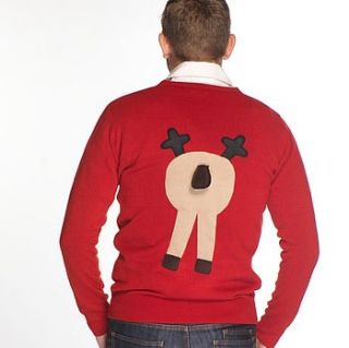 matching rear end v neck christmas jumper by woolly babs christmas jumpers