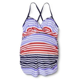 Liz Lange for Target Maternity Tankini Swim Top   Blue/Red/Purple L