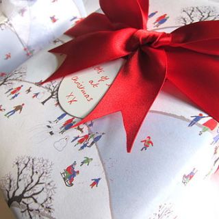 'snowy hill' gift wrapping set by amber burge