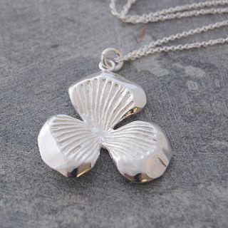 sterling silver ginko leaf necklace by otis jaxon silver and gold jewellery