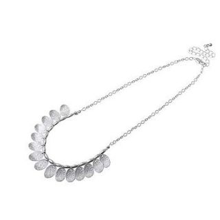 metal bead and disc necklace   silver by kiki's