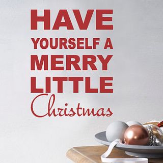 merry little christmas wall quote by nutmeg