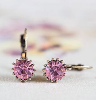 mati vintage lavender crystal earrings by anusha