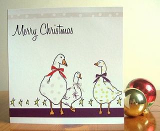 geese christmas card by greetings cards by natalie turner