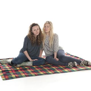 plaid waterproof picnic blanket by gigsak