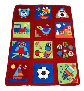 patchwork travel playmat   berry red by pretty wonderful