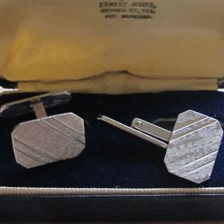 vintage silver engraved cufflinks by ava mae designs