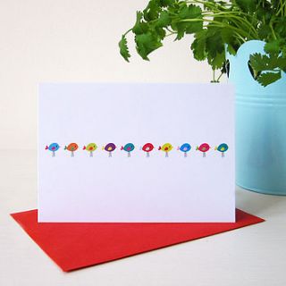 row of little birds card by mrs l cards
