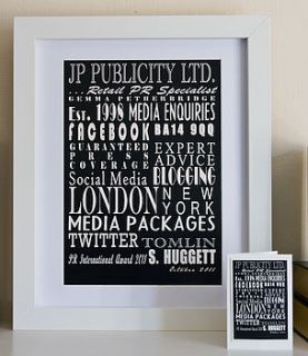 personalised business print by milly's cottage