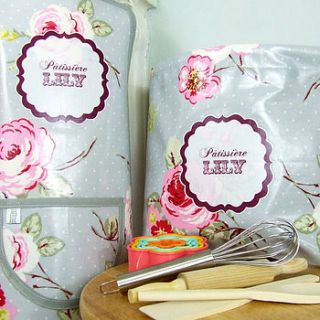 vintage roses personalised baking set & apron by pinnikity