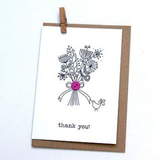 'thank you' button box card by the hummingbird card company