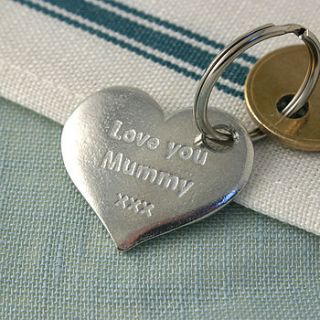 'love you mummy' pocket heart keyring by multiply design