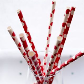 red spot paper straws by popbox party