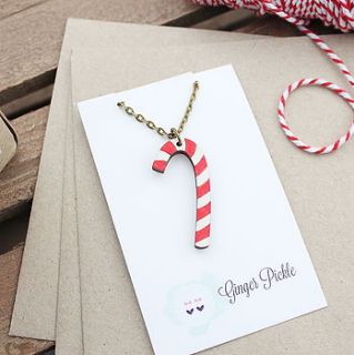 candy cane necklace by ginger pickle