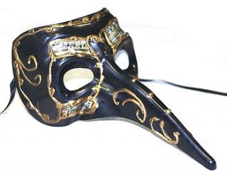 black long nose venetian mens masquerade mask by hannah makes things
