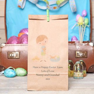 personalised boy's easter gift bag by red berry apple
