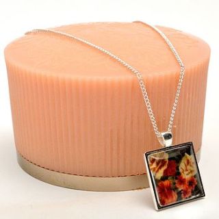 vintage floral square necklace by poppy valentine