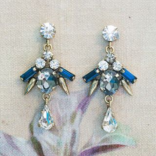 cosimo smokey blue crystal spike earrings by anusha