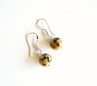 dalmation jasper earrings by clutch and clasp