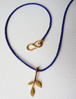 gold plated lola leaf necklace by blossoming branch