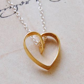 golden lace heart necklace by otis jaxon silver and gold jewellery