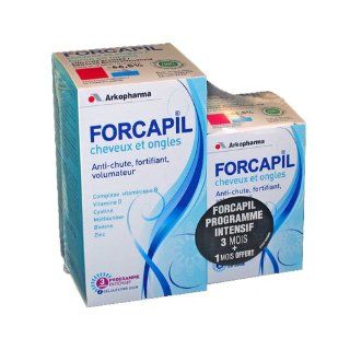 Arkopharma Forcapil Vitamins for Hair Loss, Volumizing, and Nails 180 Caps+ 60 Caps for Free Health & Personal Care