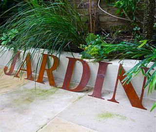 oversized rusted garden vintage style letters by london garden trading