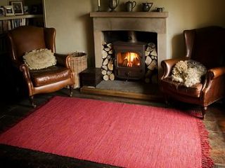 handwoven deep red rug by strawberry hills